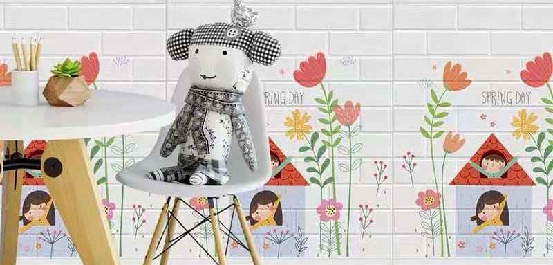 3D Pe Foam Wallpaper   Self-Adhesive For Kids