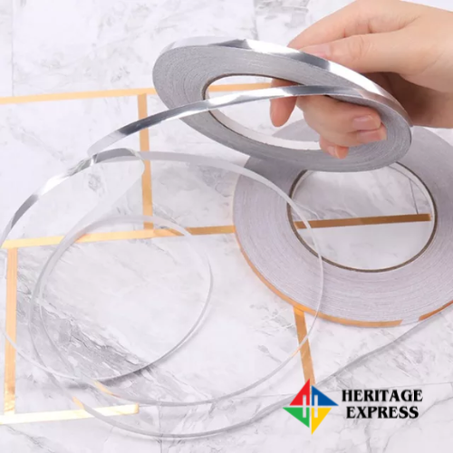product-grid-gallery-item 50M Rolls Ceramic Tile Proof Gap Tape Gold Silver Tape Self Adhesive Pvc Wall Floor Home Decor Tape Convenient Handled - Tape
