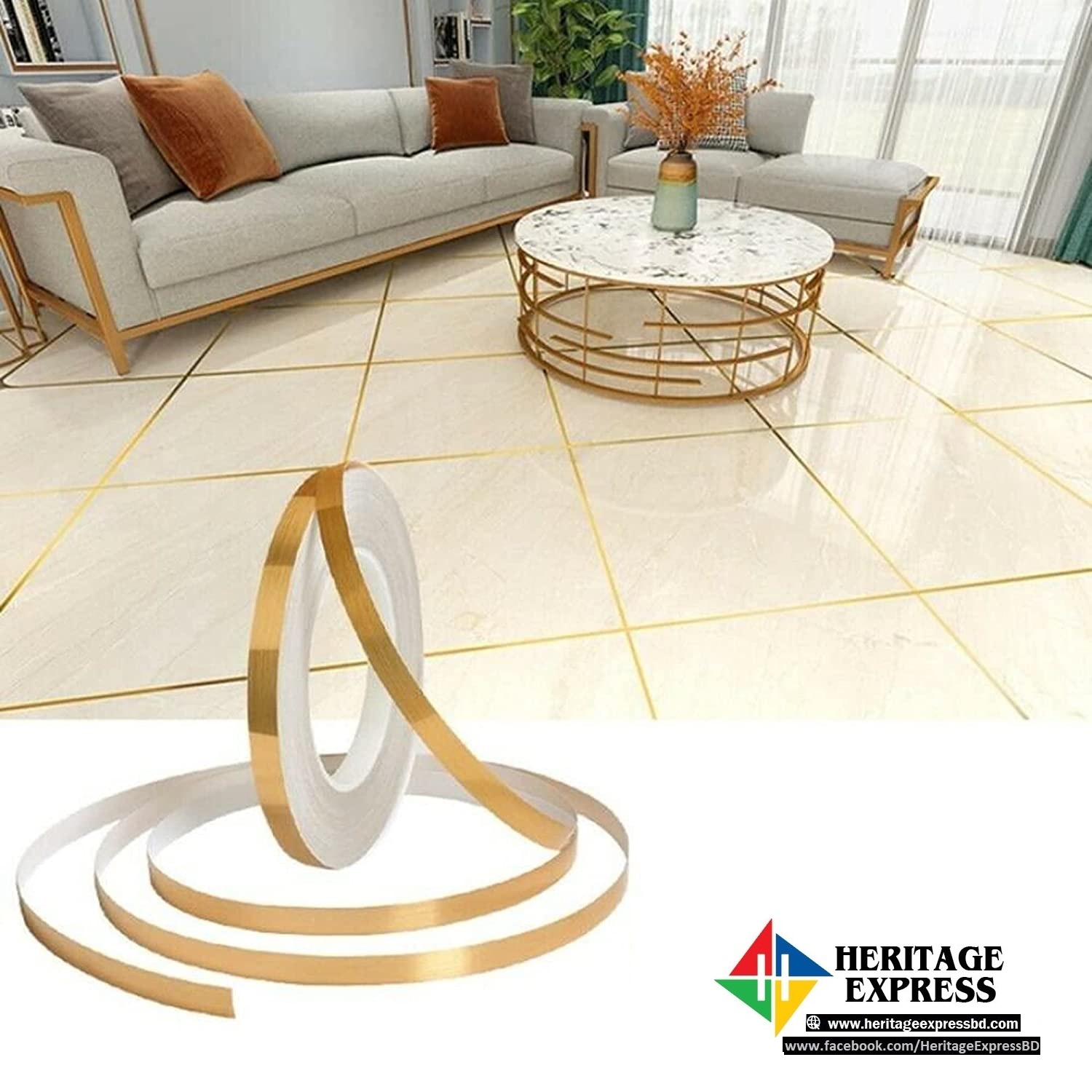 50M Rolls Ceramic Tile Proof Gap Tape Gold Silver Tape Self Adhesive Pvc Wall Floor Home Decor Tape Convenient Handled - Tape