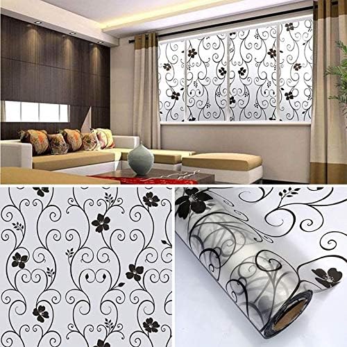 2M Floral Patterns Opaque Frosted Window Films Vinyl Static Cling Self Adhesive Privacy Stained Glass Stickers