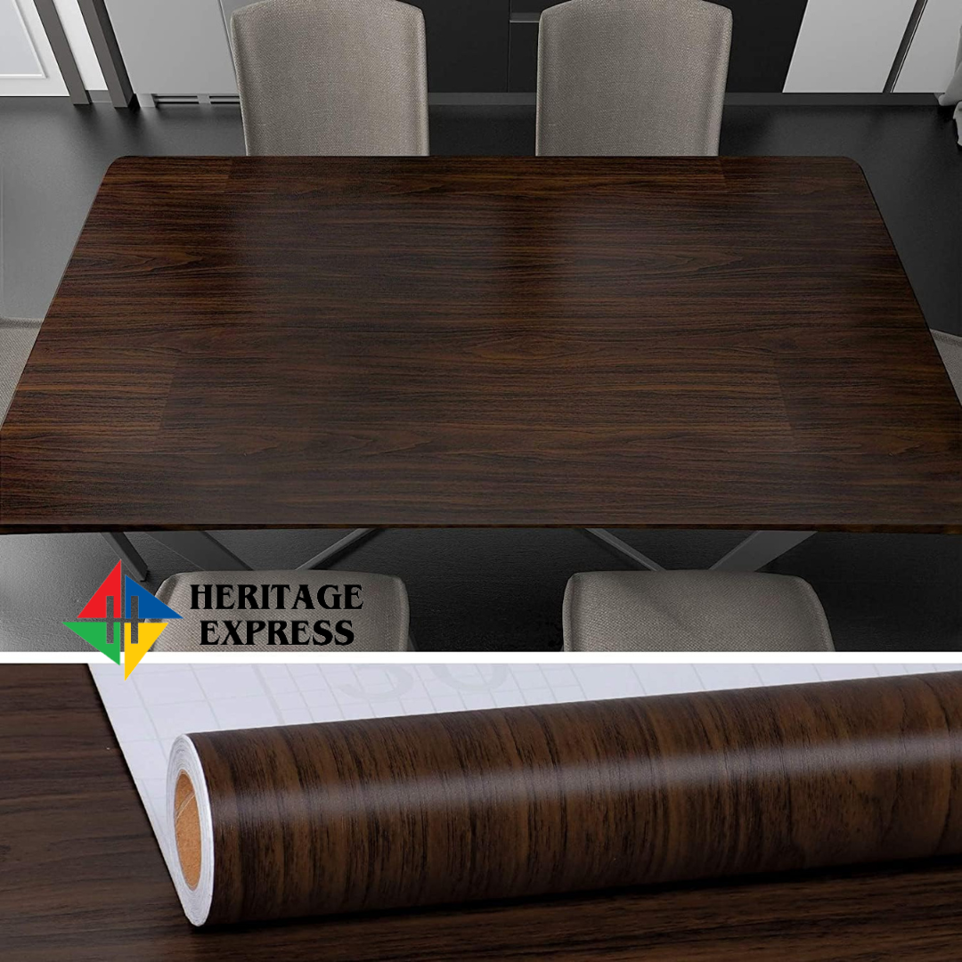 Self Adhesive - Cinnamon Wood Contact Paper Peel and Stick Wallpaper Removable Vintage Faux Wood Wall Paper Shelf Home Decor