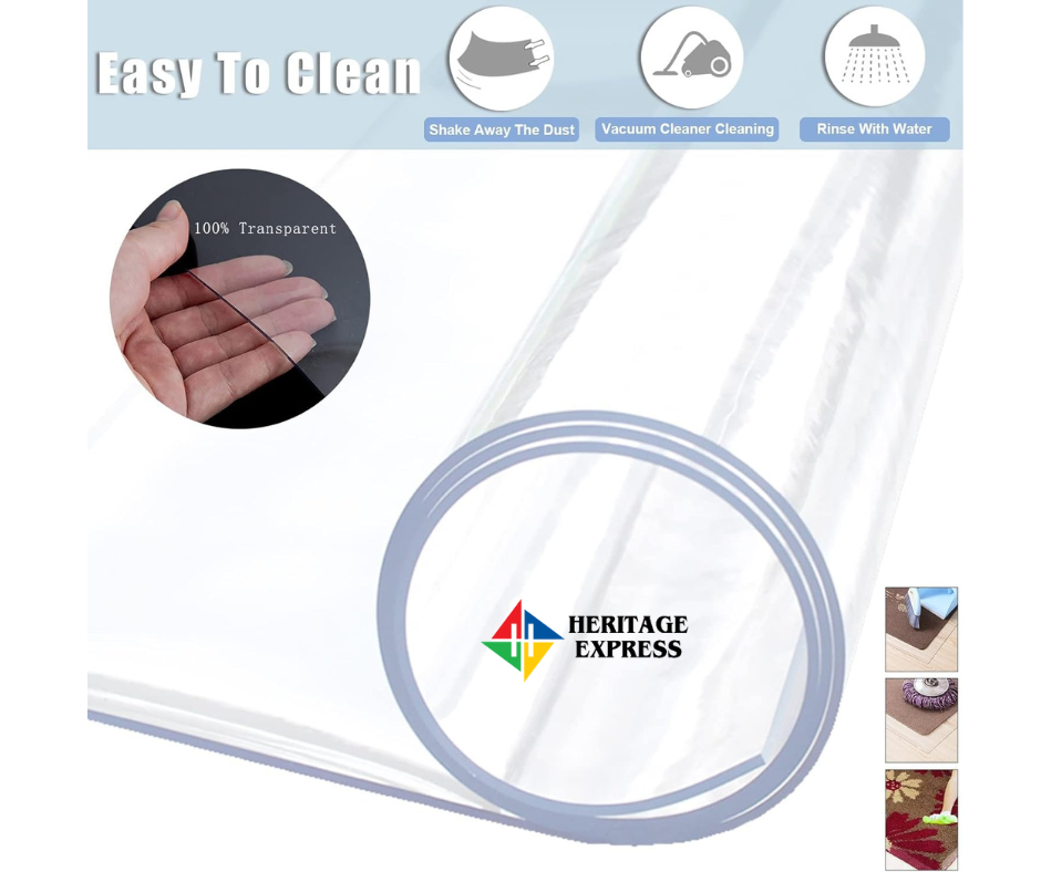 1.5 mm Transparent Waterproof Vinyl PVC Table I Floor Mat - Image 4