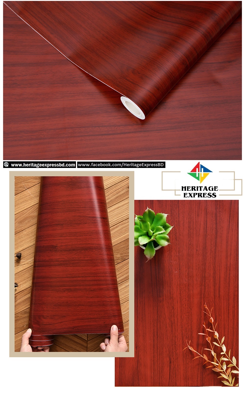 6B PVC-Vinyl-Self-adhesive-Wallpapers-Wood-Grain-Decorative-films-Wall-Sticker www (1)