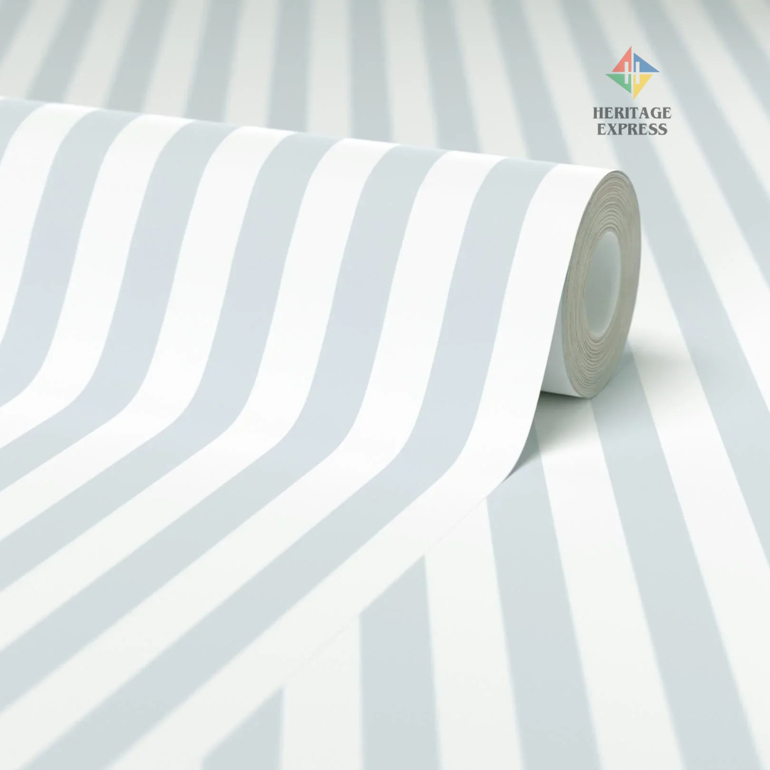 product-grid-gallery-item Classic Stripe Wallpaper – Lemon Yellow & Gray (10m Roll)