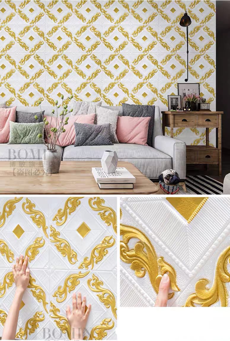 product-grid-gallery-item Ceiling Foam wallpaper 3D Self-Adhesive Wall Panels for Interior Wall Decoration Wall Renovation ,  wall stickers, each size 70x70cm (27x27 inches)