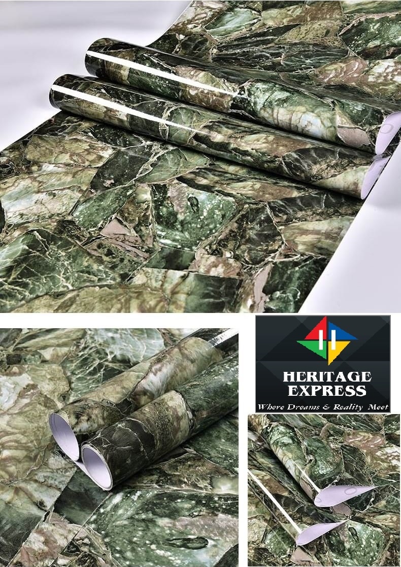 product-grid-gallery-item Green Marble Stylish , Wallpaper Seal,  Wall, DIY, Korean Style, Natural, Shabby Chic Stain-Resistant, Styling