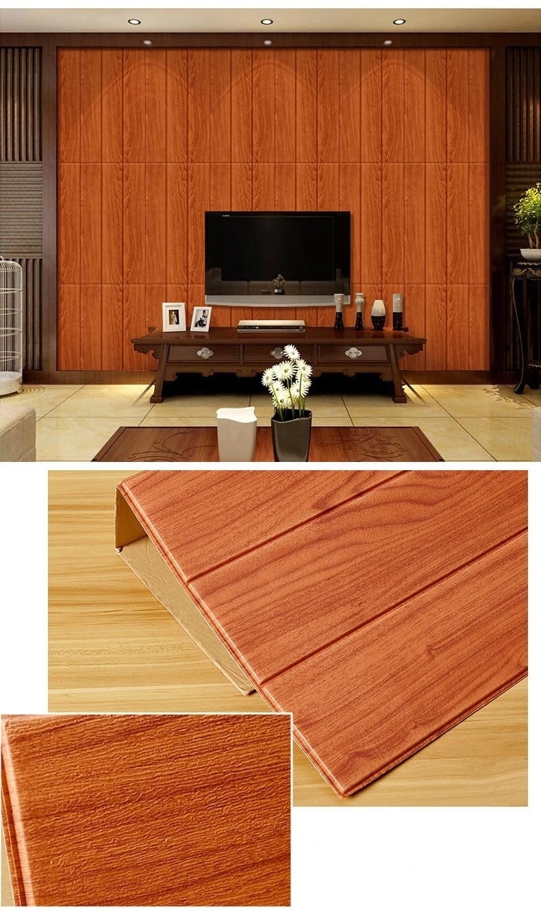 DIY Self-adhesive Wood Grain Waterproof PE Foam Wall Stickers Are Suitable for All Kinds of Wall Protection Home Decoration
